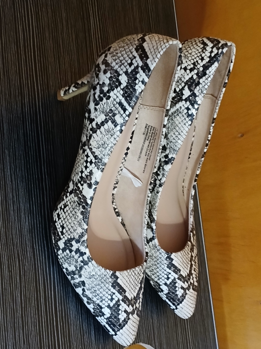 a new day Black & White Snake-Print Pointed-Toe Pumps
